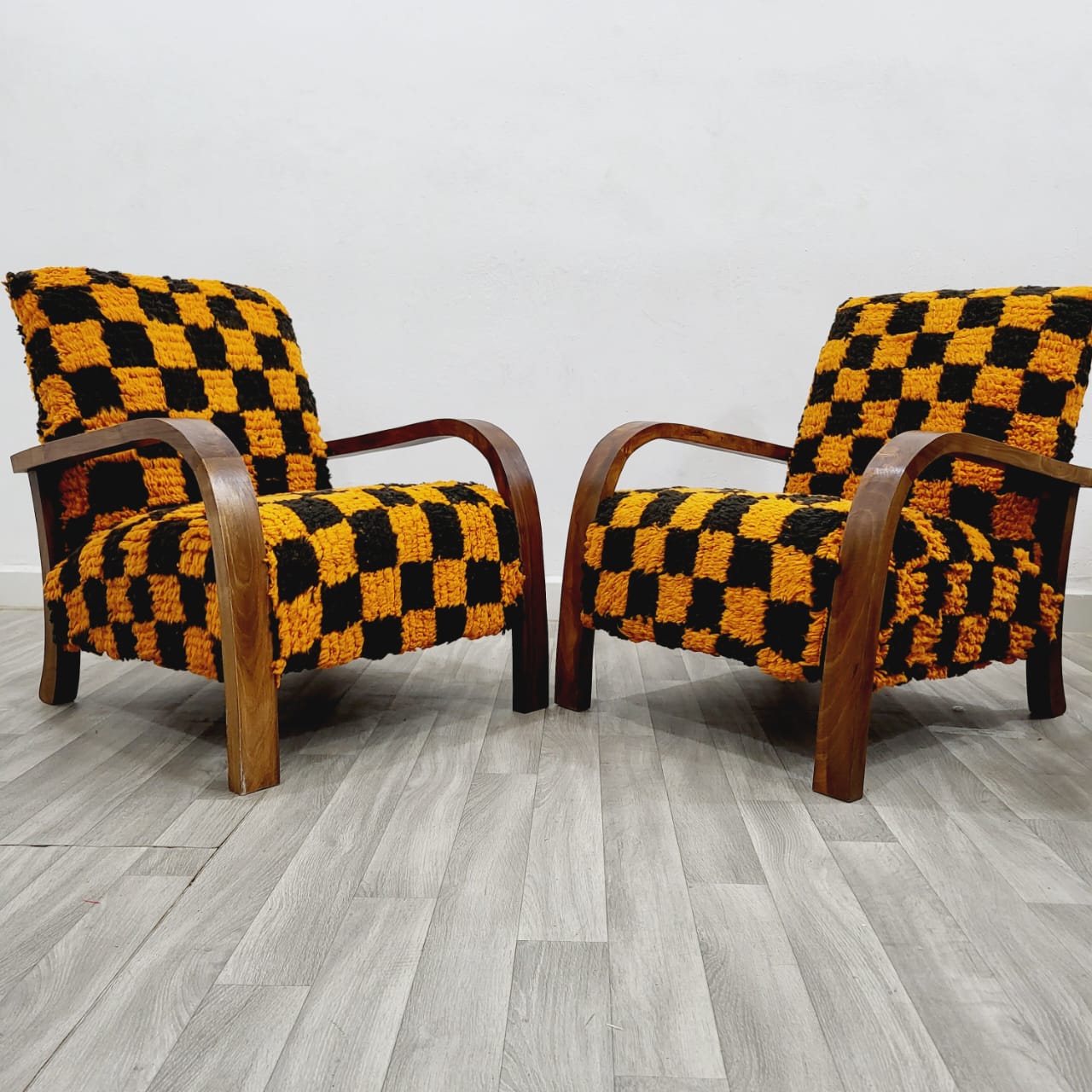 Burnt Orange Vintage Retro Lounge Chairs