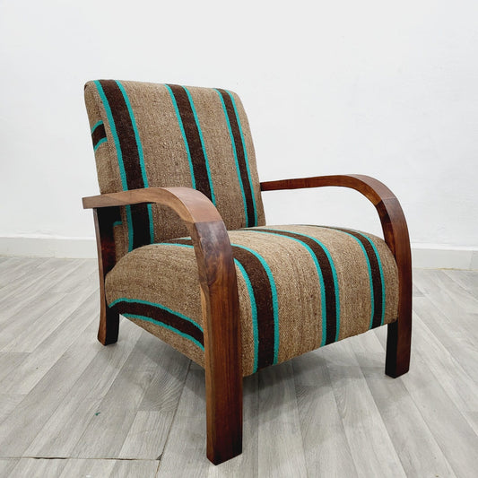 Brown stripe Vintage Retro Lounge Chairs