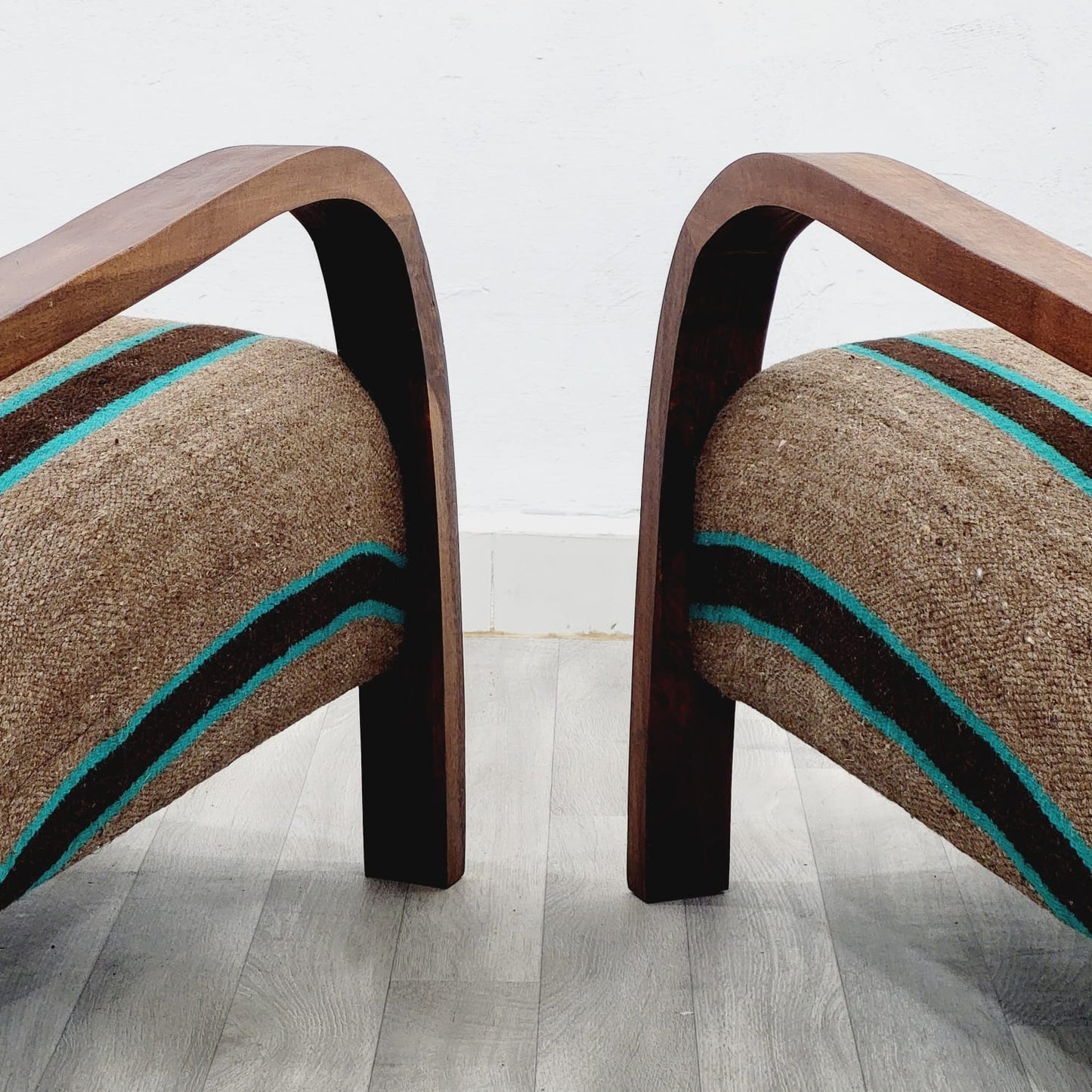 Brown stripe Vintage Retro Lounge Chairs