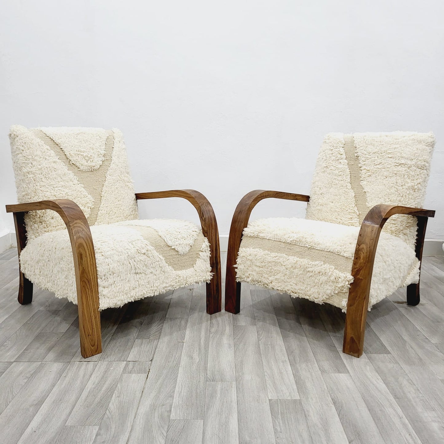 Natural Abstract Stripe Vintage Retro Lounge Chair