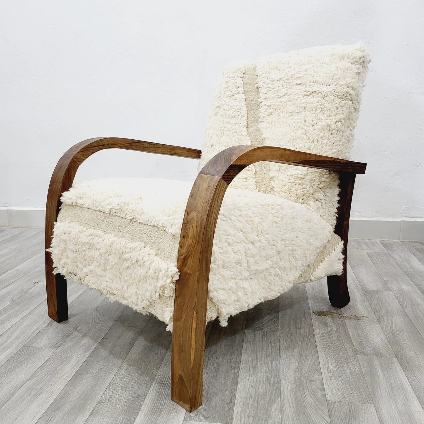 Natural Abstract Stripe Vintage Retro Lounge Chair