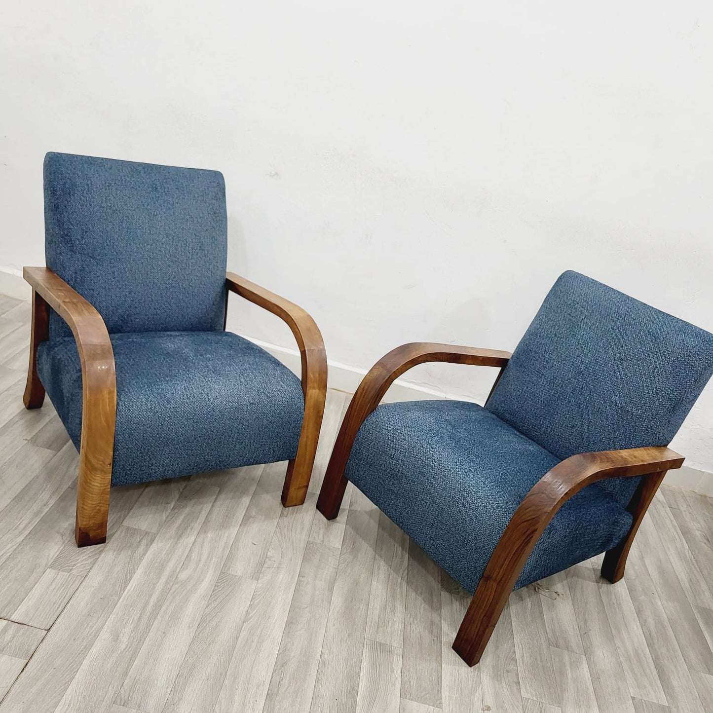 Denim Blue Vintage Retro Lounge Chair