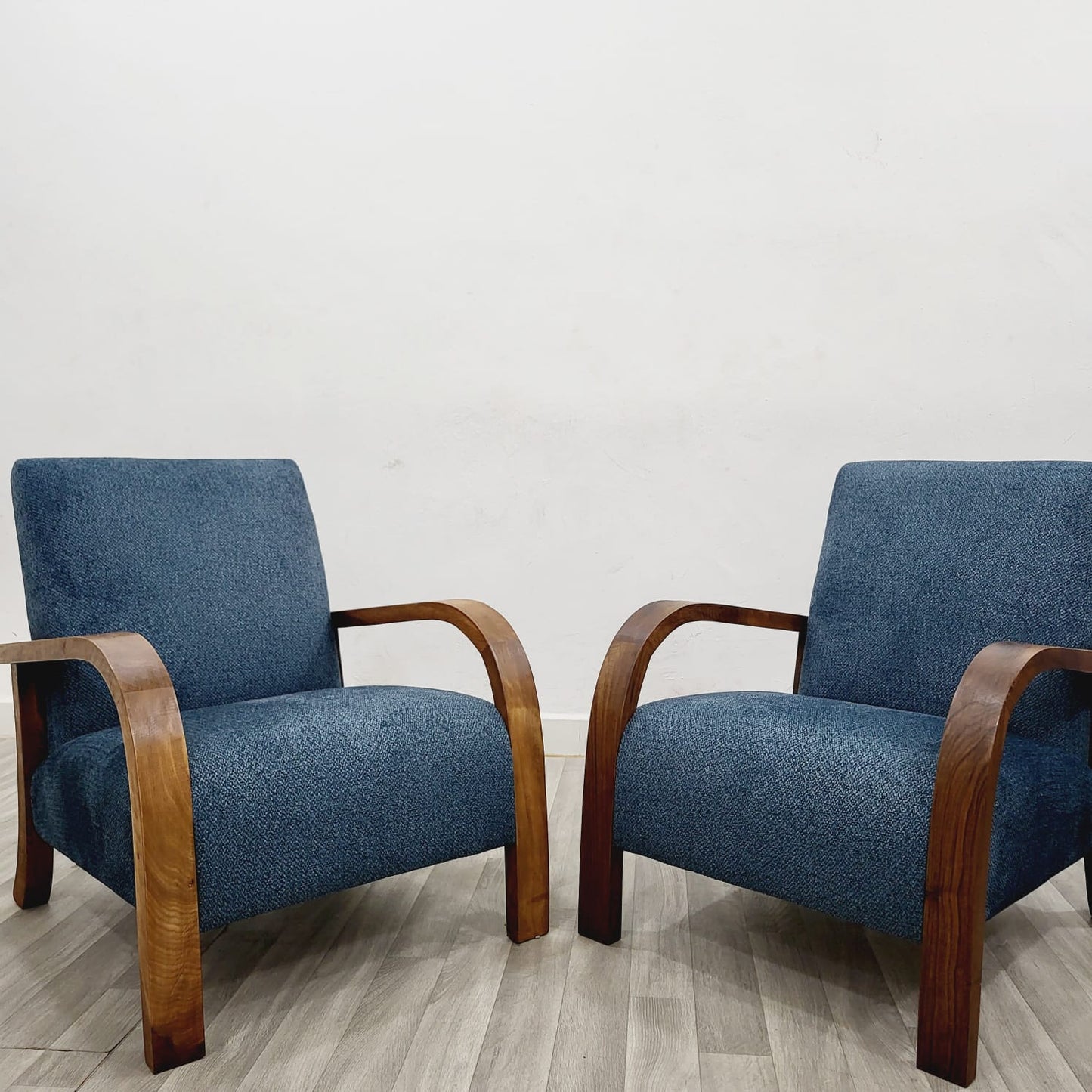 Denim Blue Vintage Retro Lounge Chair