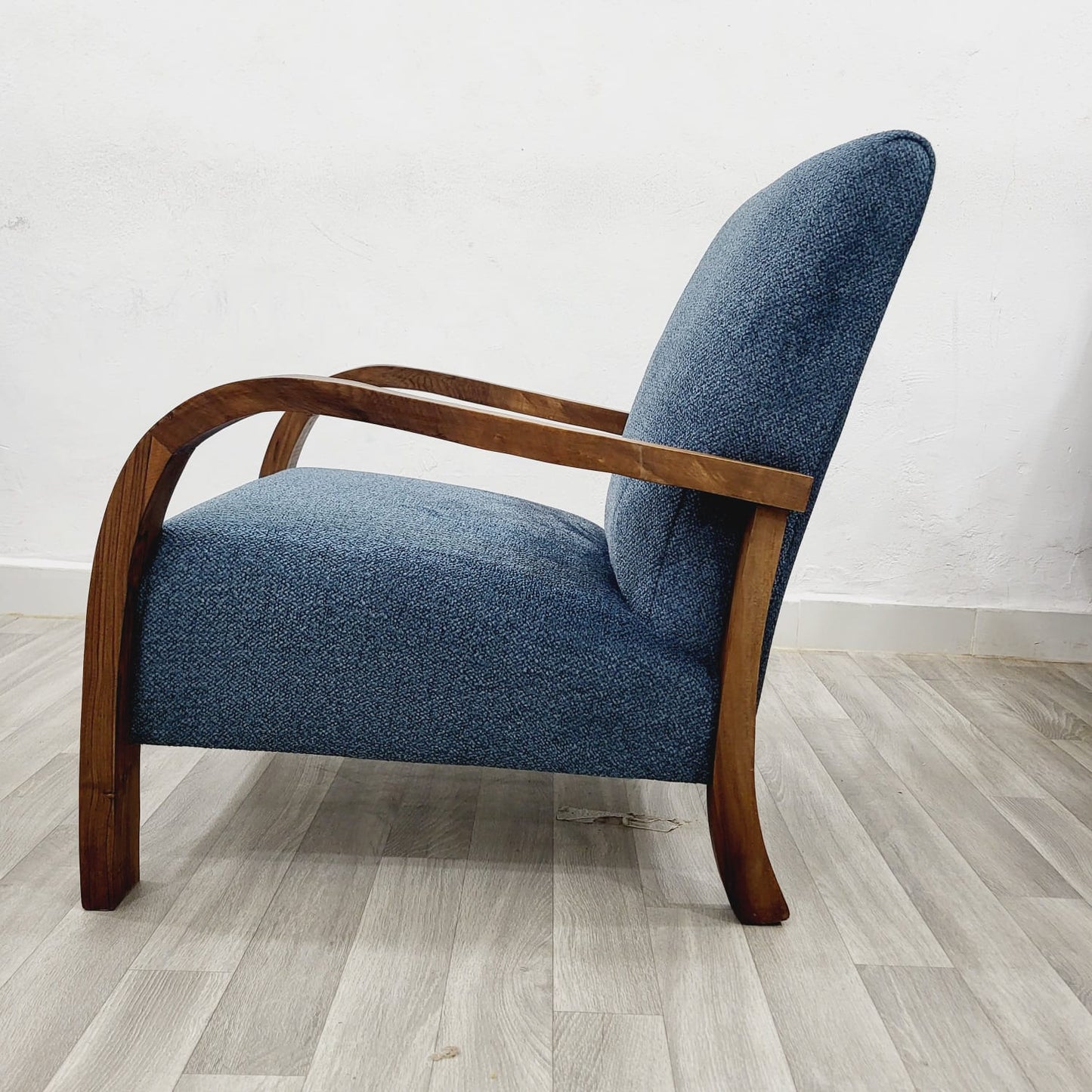 Denim Blue Vintage Retro Lounge Chair