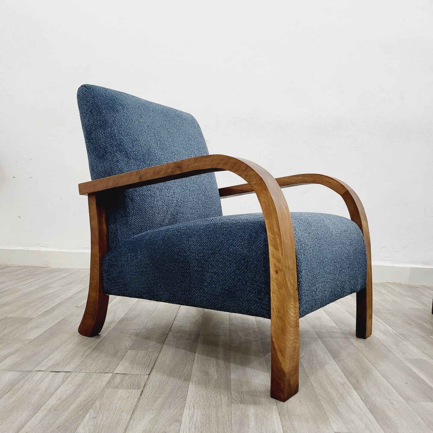 Denim Blue Vintage Retro Lounge Chair