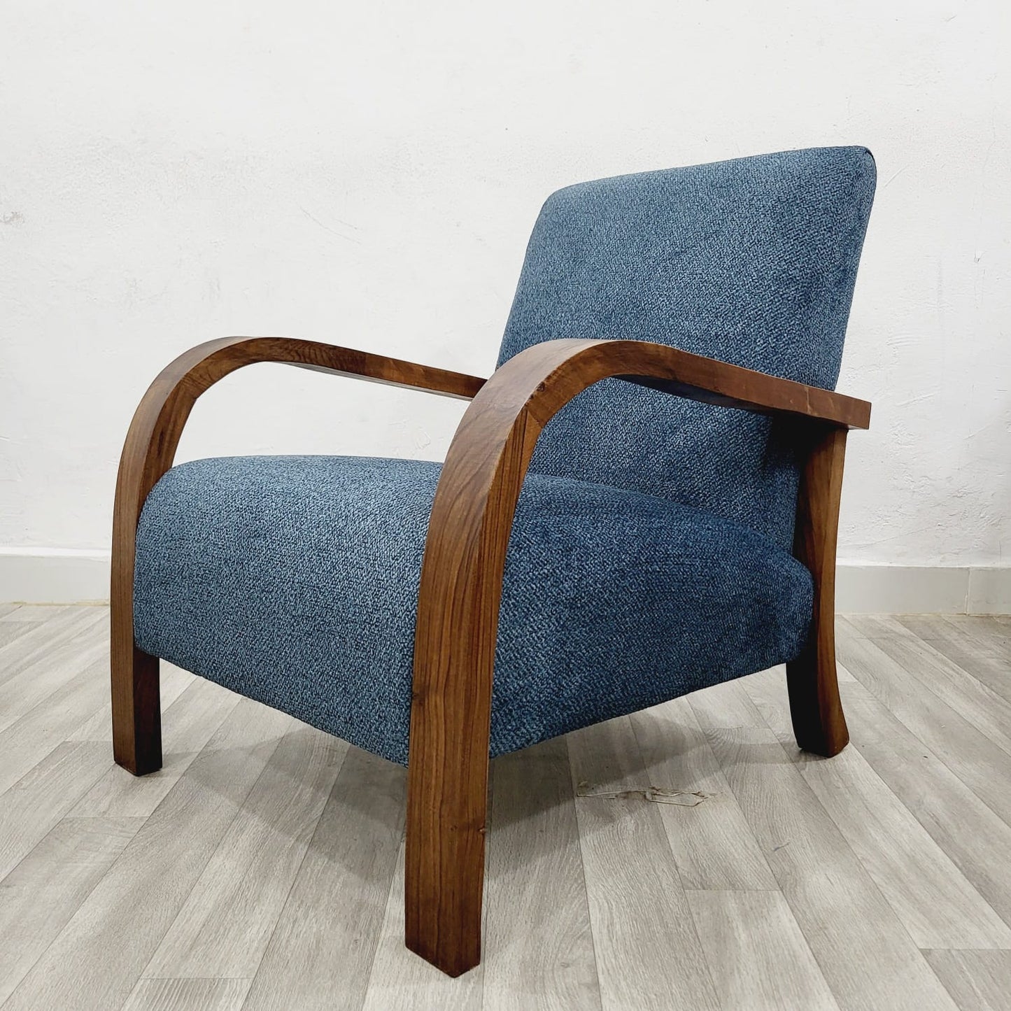 Denim Blue Vintage Retro Lounge Chair