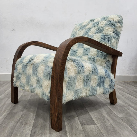 Grey - Blue Vintage Retro Lounge Chair